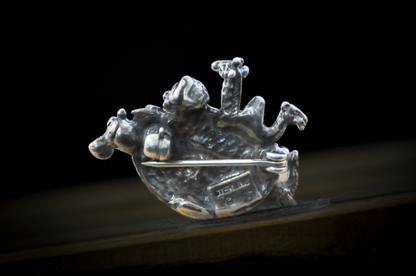 Sterling Silver Noah's Ark Pin - Stamped and Tested Sterling Silver - Biblical Pin - African Animals