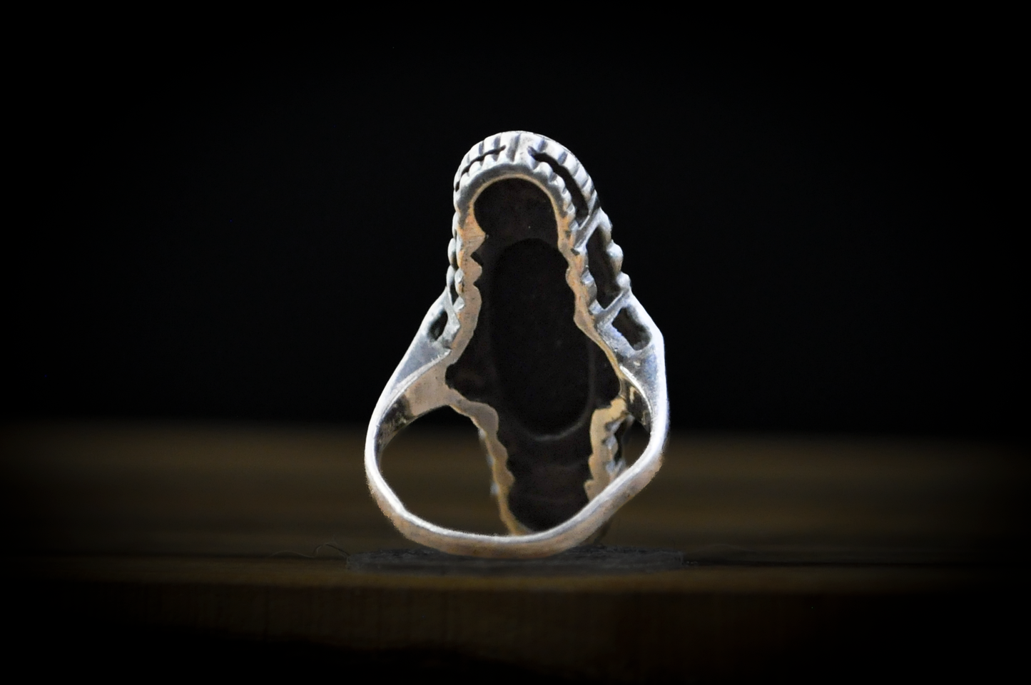 Stunning Sterling Silver Oval Black Onyx Ring - Size 5.5 - Stamped and Tested Sterling Silver - Cubic Zirconium Studded