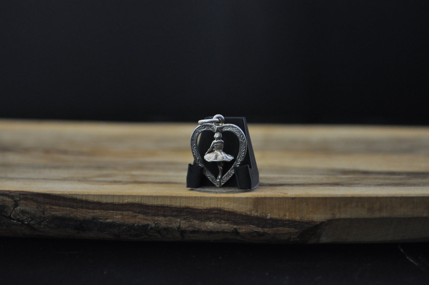 Spinning Ballerina in Heart Frame Charm - Articulating Charm - Tested Sterling Silver - Artistic Charms