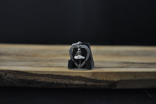 Spinning Ballerina in Heart Frame Charm - Articulating Charm - Tested Sterling Silver - Artistic Charms