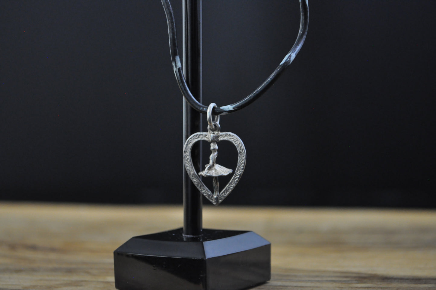 Spinning Ballerina in Heart Frame Charm - Articulating Charm - Tested Sterling Silver - Artistic Charms