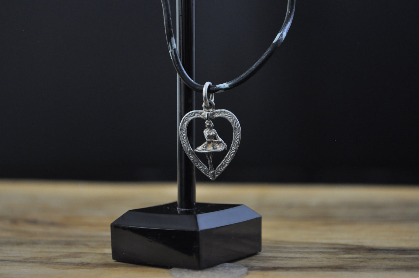 Spinning Ballerina in Heart Frame Charm - Articulating Charm - Tested Sterling Silver - Artistic Charms
