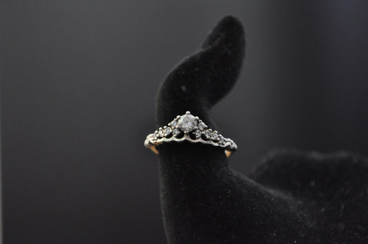 Pandora Fairytale Tiara Cubic Zirconium Ring - Size 7 - Stamped and Tested Sterling Silver - Crown Filigree