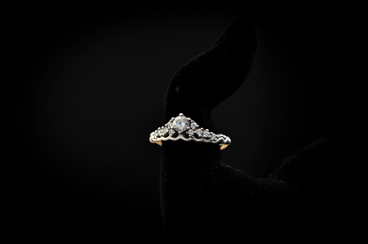 Pandora Fairytale Tiara Cubic Zirconium Ring - Size 7 - Stamped and Tested Sterling Silver - Crown Filigree