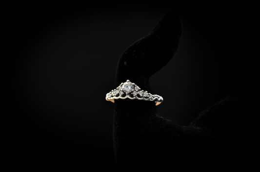 Pandora Fairytale Tiara Cubic Zirconium Ring - Size 7 - Stamped and Tested Sterling Silver - Crown Filigree