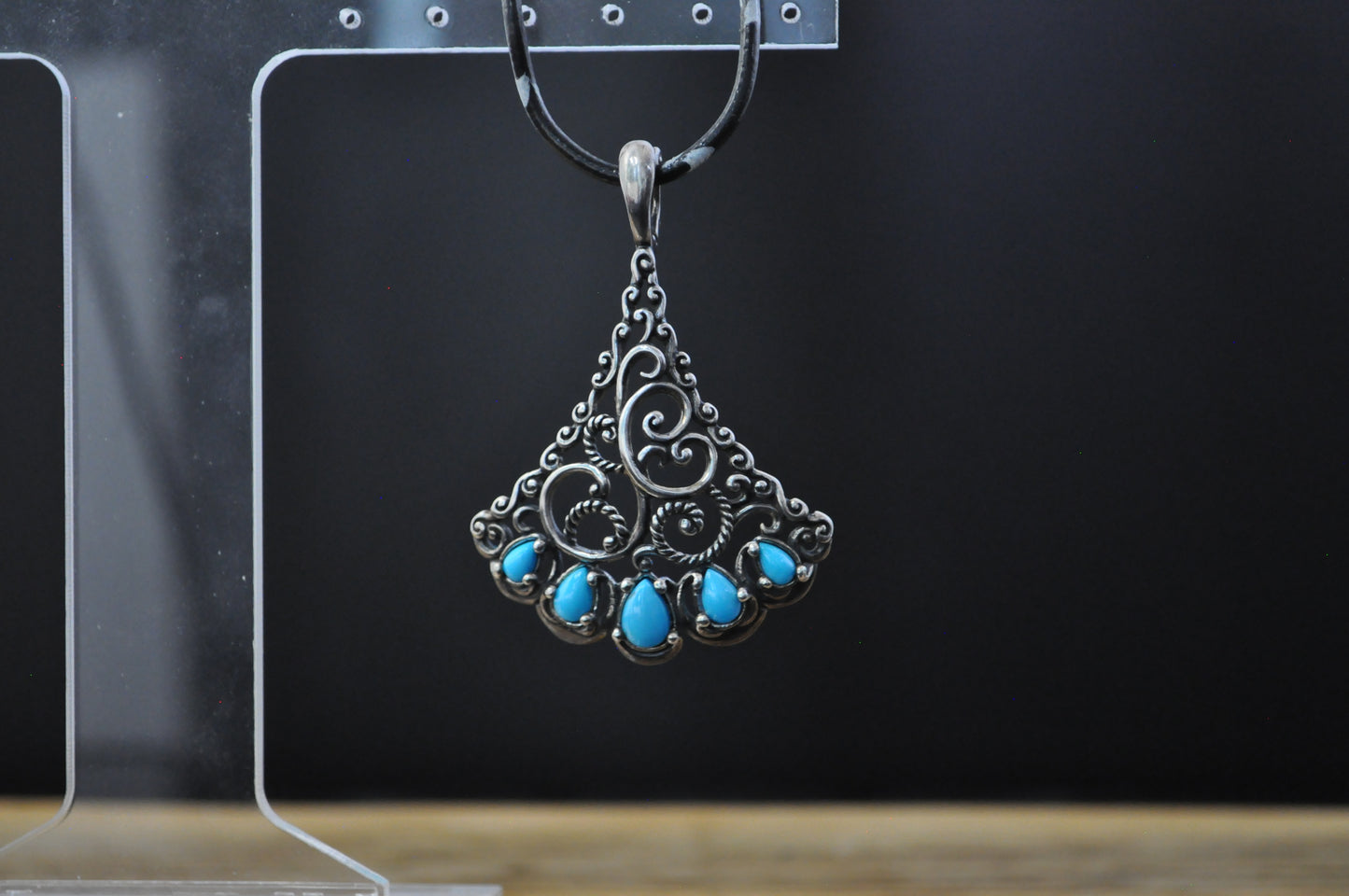 Carolyn Pollack American West Turquoise Enhancer Pendant - Stamped and Tested Sterling Silver - Sleeping Beauty Collection