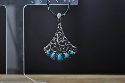 Carolyn Pollack American West Turquoise Enhancer Pendant - Stamped and Tested Sterling Silver - Sleeping Beauty Collection