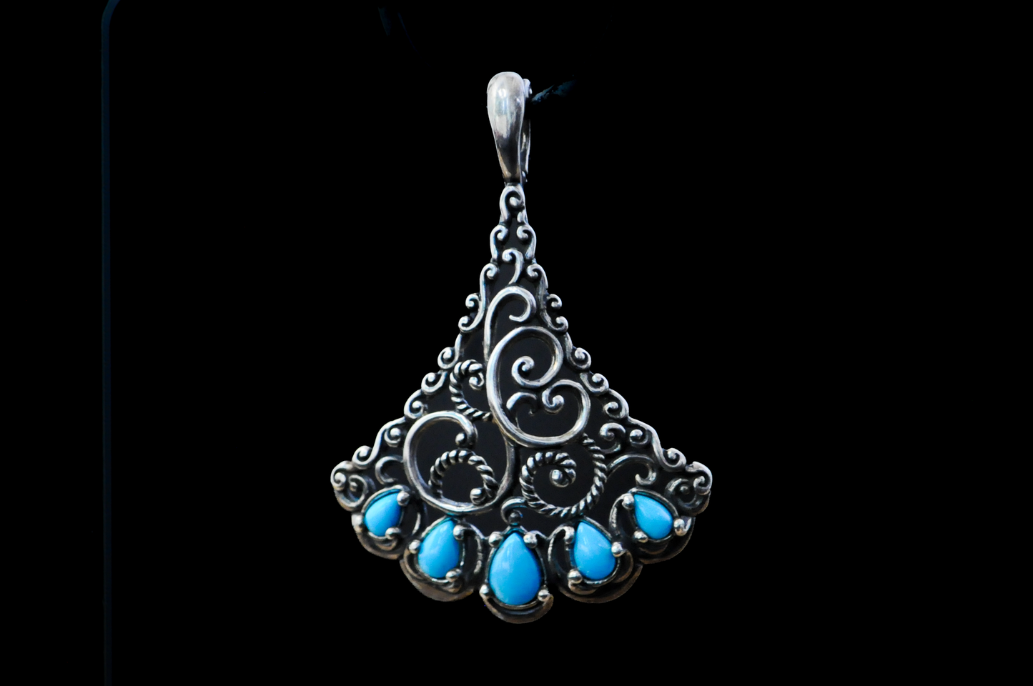 Carolyn Pollack American West Turquoise Enhancer Pendant - Stamped and Tested Sterling Silver - Sleeping Beauty Collection