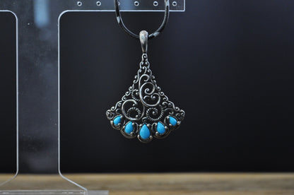 Carolyn Pollack American West Turquoise Enhancer Pendant - Stamped and Tested Sterling Silver - Sleeping Beauty Collection
