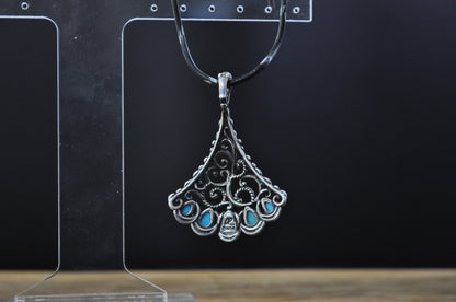 Carolyn Pollack American West Turquoise Enhancer Pendant - Stamped and Tested Sterling Silver - Sleeping Beauty Collection