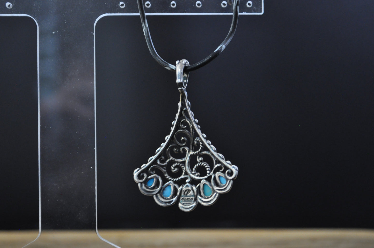 Carolyn Pollack American West Turquoise Enhancer Pendant - Stamped and Tested Sterling Silver - Sleeping Beauty Collection