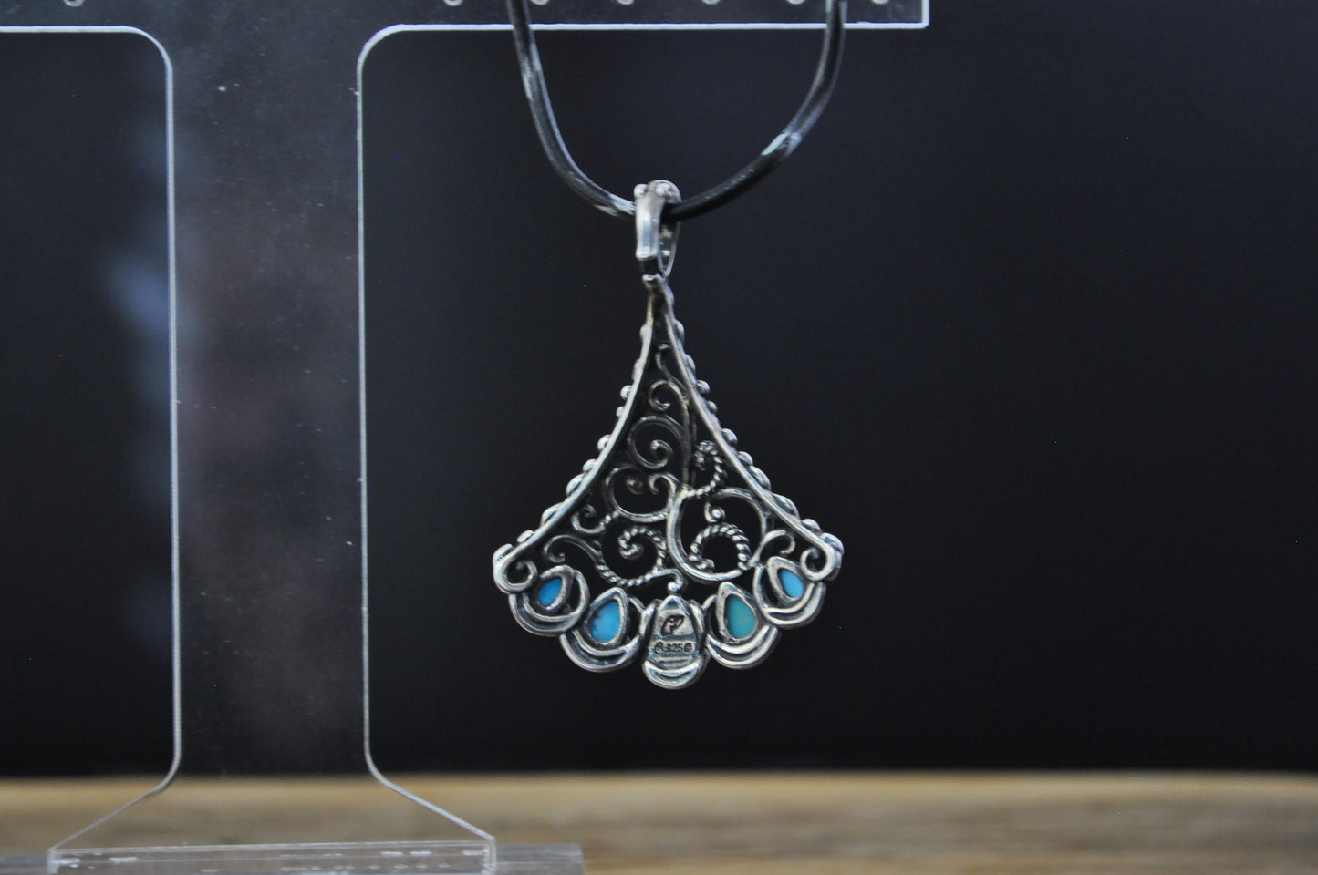 Carolyn Pollack American West Turquoise Enhancer Pendant - Stamped and Tested Sterling Silver - Sleeping Beauty Collection