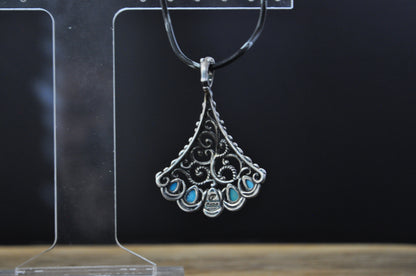 Carolyn Pollack American West Turquoise Enhancer Pendant - Stamped and Tested Sterling Silver - Sleeping Beauty Collection