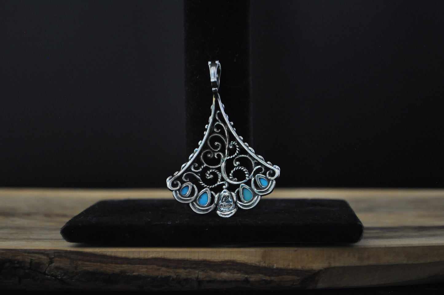 Carolyn Pollack American West Turquoise Enhancer Pendant - Stamped and Tested Sterling Silver - Sleeping Beauty Collection