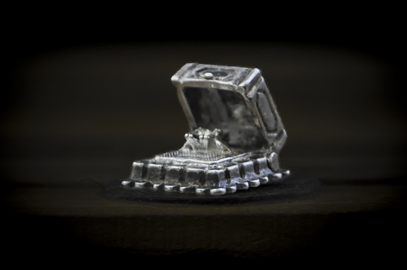 Terranova Sterling Silver Tiny Articulated Engagement Ring with Box Charm - Tested Sterling Silver - Proposal Charm