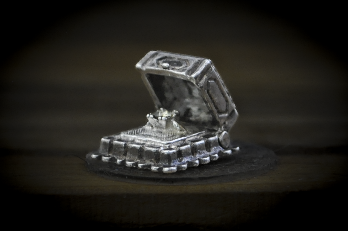 Terranova Sterling Silver Tiny Articulated Engagement Ring with Box Charm - Tested Sterling Silver - Proposal Charm