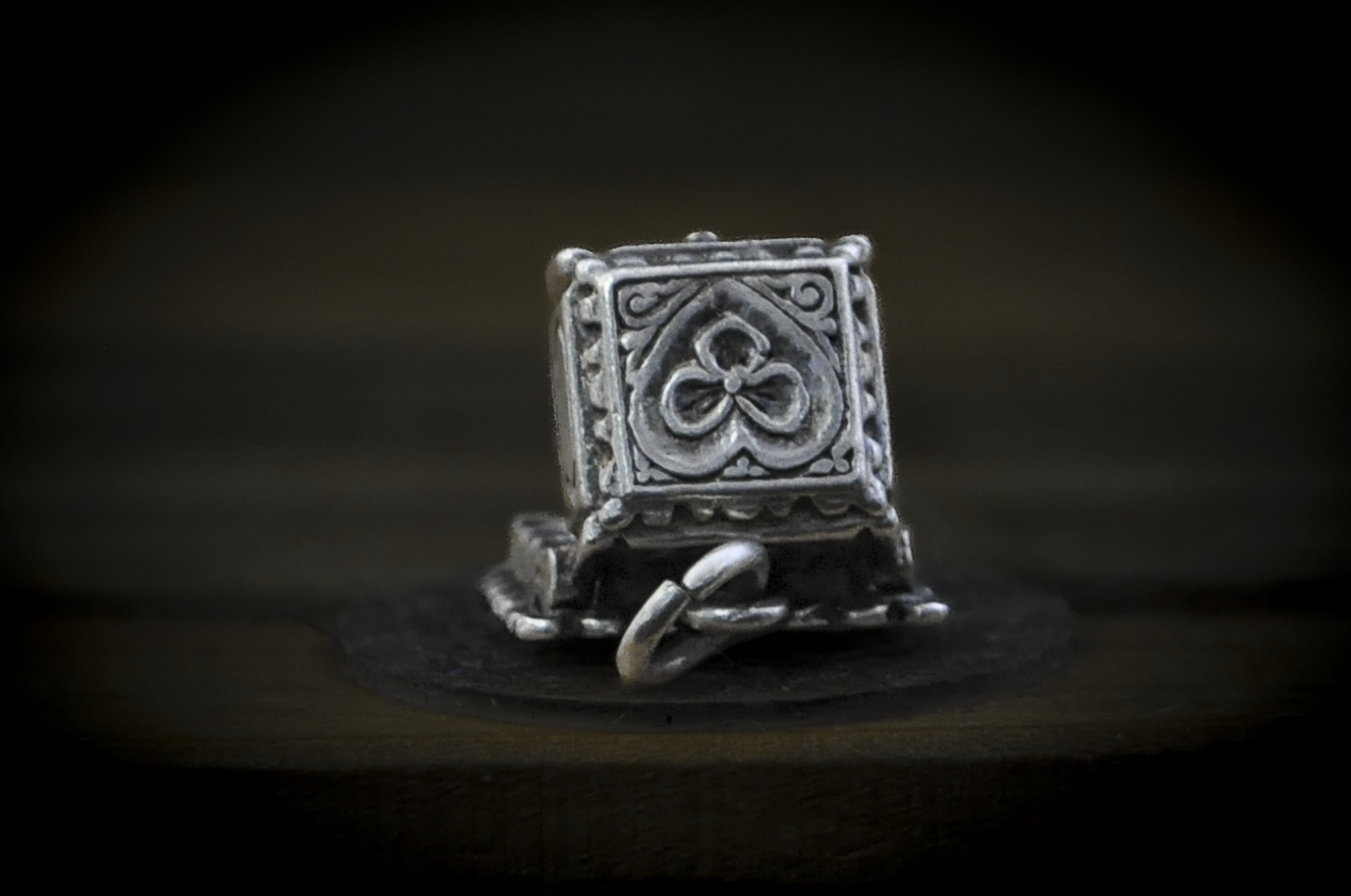 Terranova Sterling Silver Tiny Articulated Engagement Ring with Box Charm - Tested Sterling Silver - Proposal Charm