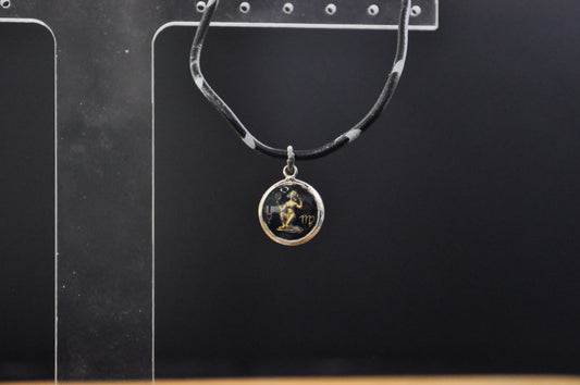 Sterling Silver Lucite Virgo Pendant - Tested Sterling Silver - Astrology Pendant