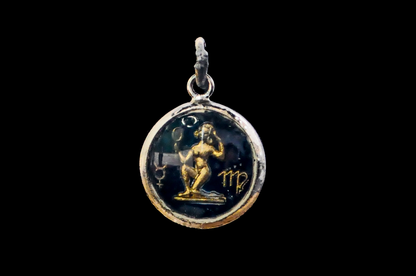 Sterling Silver Lucite Virgo Pendant - Tested Sterling Silver - Astrology Pendant