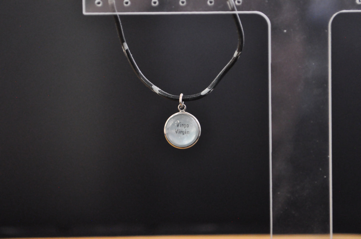 Sterling Silver Lucite Virgo Pendant - Tested Sterling Silver - Astrology Pendant