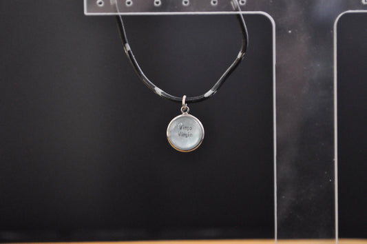 Sterling Silver Lucite Virgo Pendant - Tested Sterling Silver - Astrology Pendant