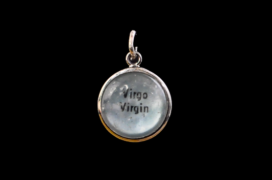 Sterling Silver Lucite Virgo Pendant - Tested Sterling Silver - Astrology Pendant