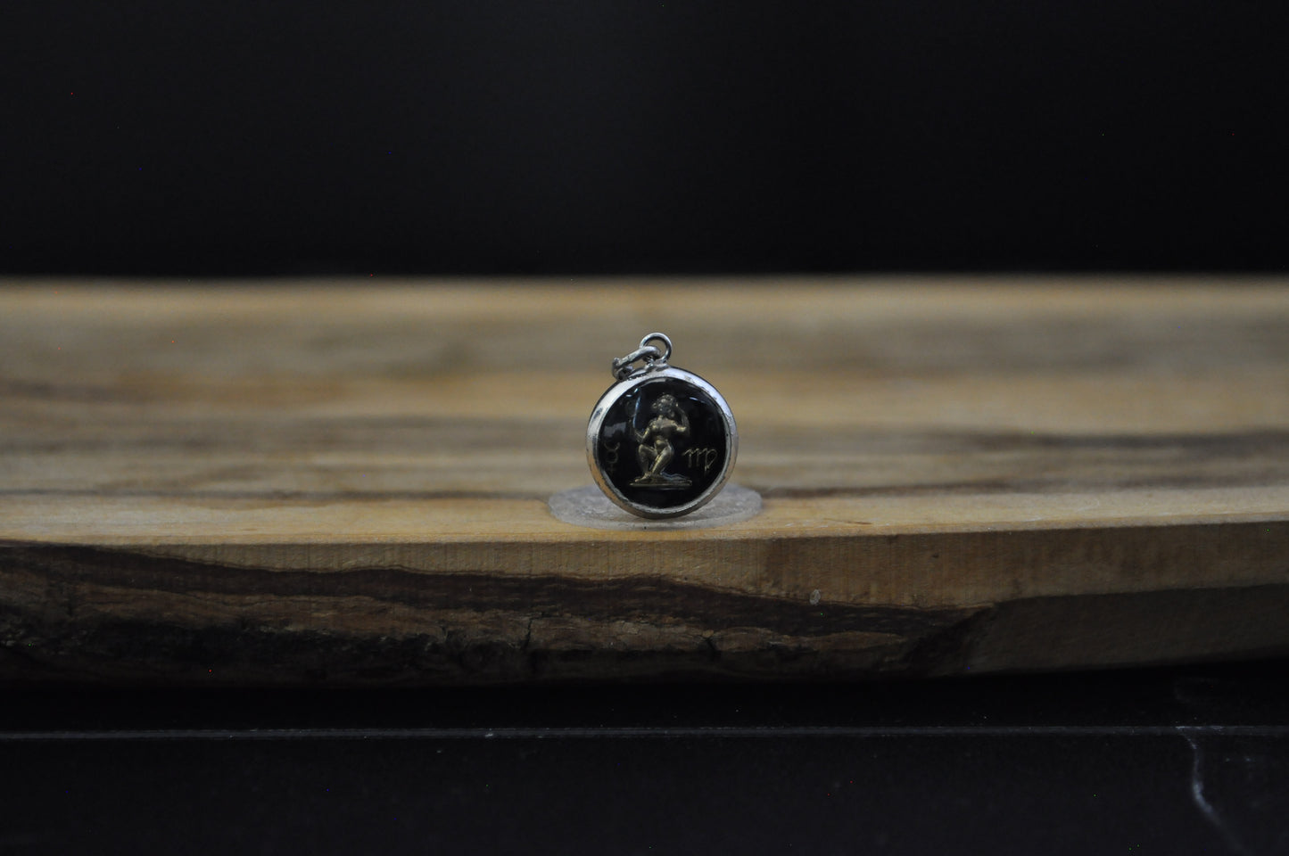 Sterling Silver Lucite Virgo Pendant - Tested Sterling Silver - Astrology Pendant