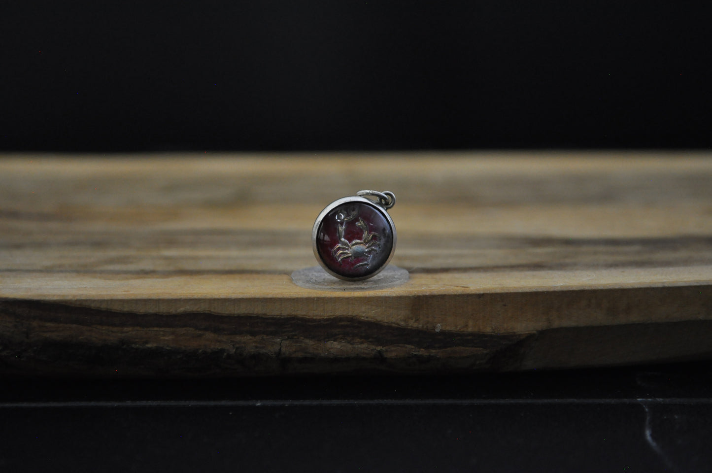 Sterling Silver Lucite Cancer Pendant - Tested Sterling Silver - Astrology Pendant