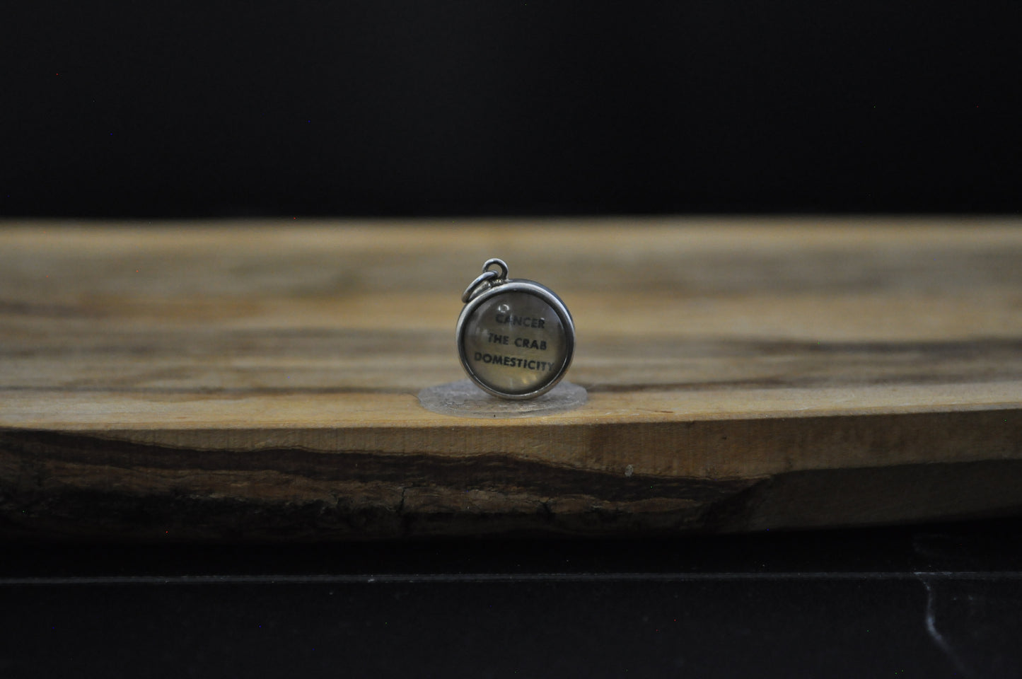 Sterling Silver Lucite Cancer Pendant - Tested Sterling Silver - Astrology Pendant