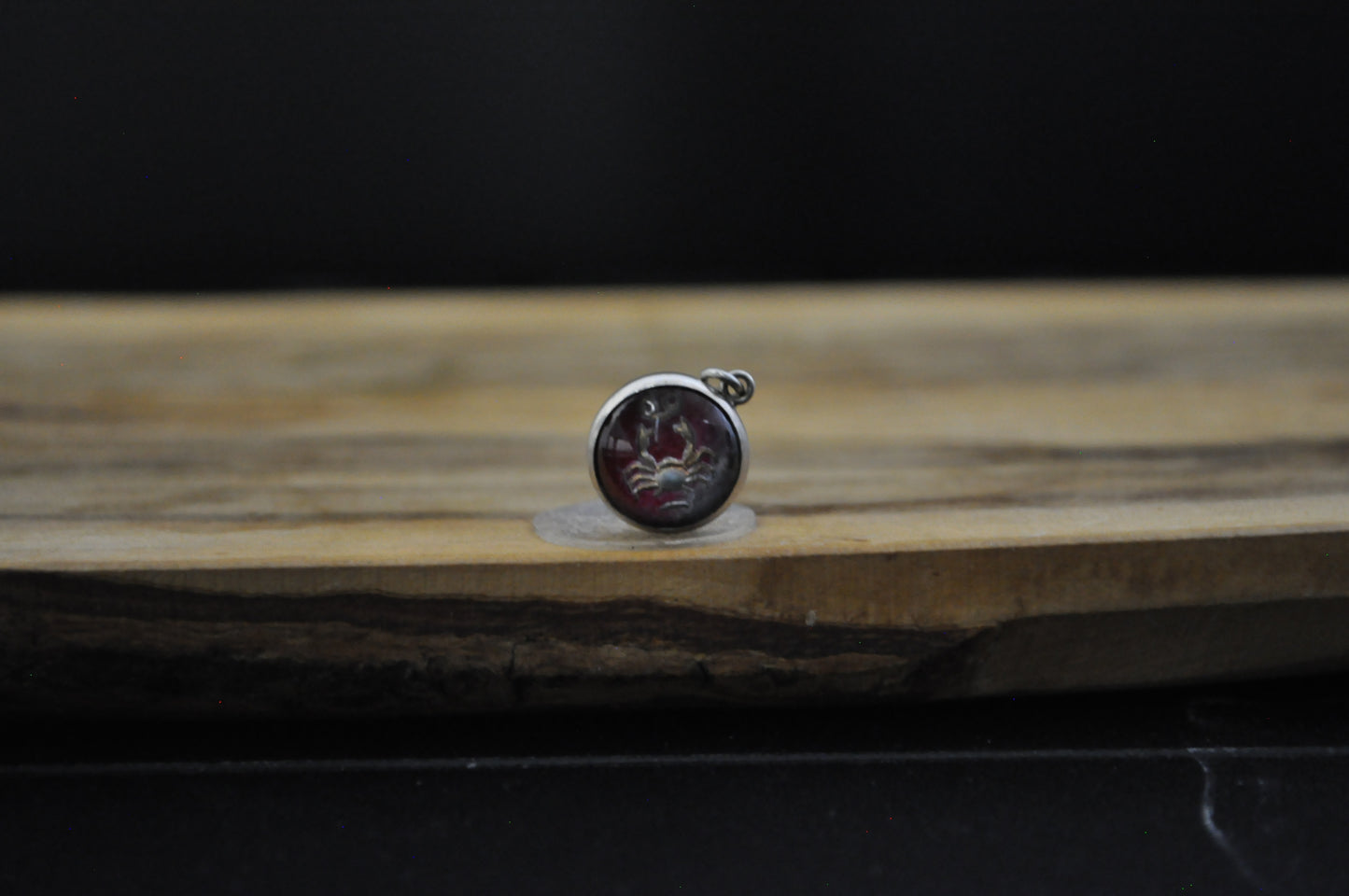 Sterling Silver Lucite Cancer Pendant - Tested Sterling Silver - Astrology Pendant