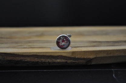 Sterling Silver Lucite Cancer Pendant - Tested Sterling Silver - Astrology Pendant