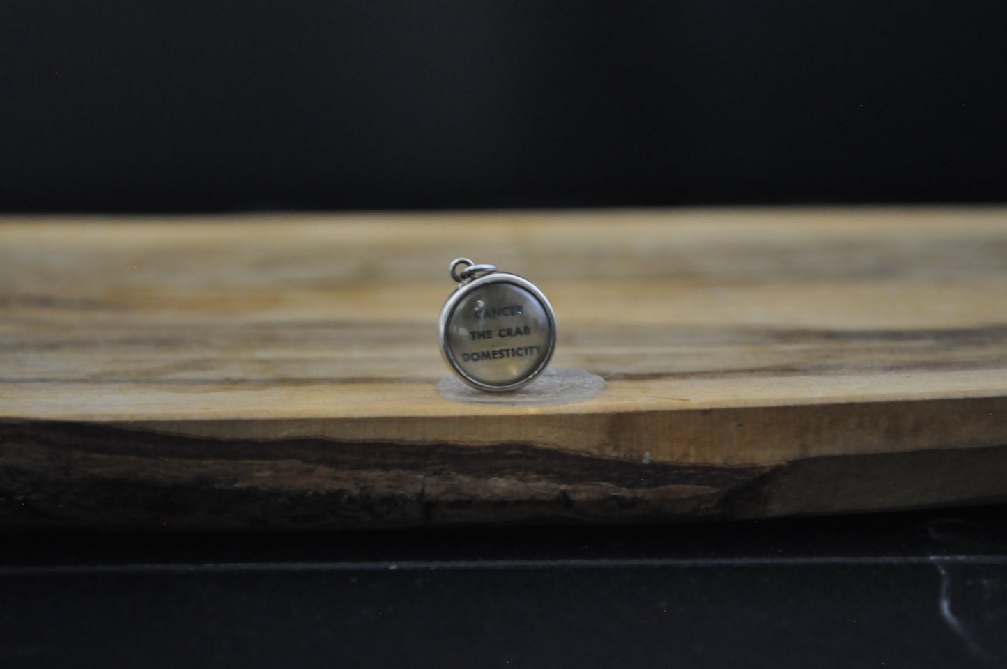 Sterling Silver Lucite Cancer Pendant - Tested Sterling Silver - Astrology Pendant