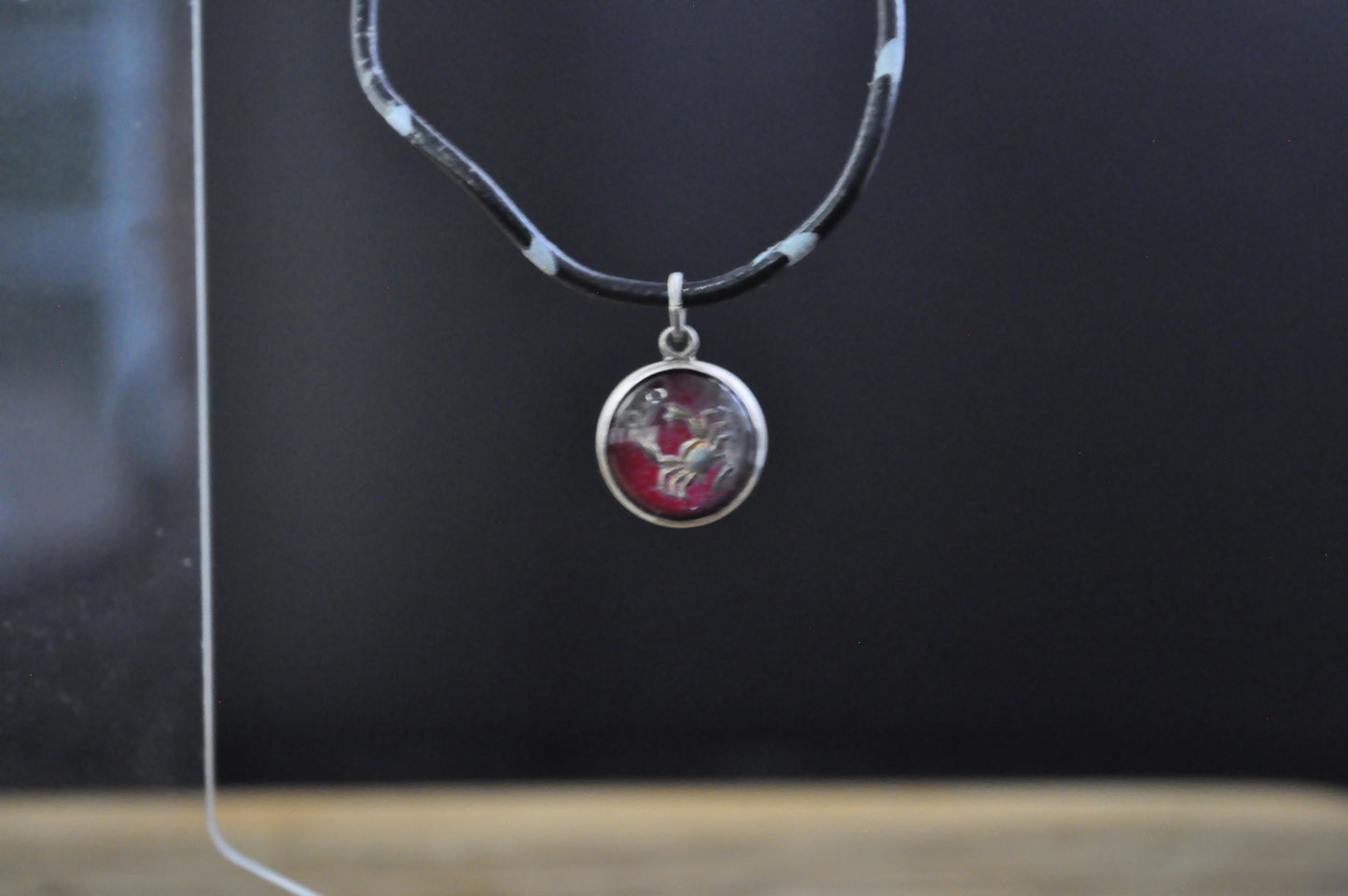 Sterling Silver Lucite Cancer Pendant - Tested Sterling Silver - Astrology Pendant