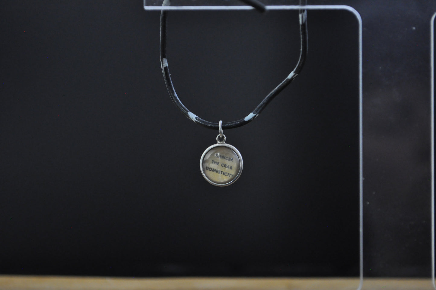 Sterling Silver Lucite Cancer Pendant - Tested Sterling Silver - Astrology Pendant
