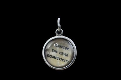Sterling Silver Lucite Cancer Pendant - Tested Sterling Silver - Astrology Pendant