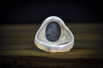 Carolyn Pollack Inlaid Turquoise and Jasper Ring - Size 10 - Stamped and Tested Sterling Silver - Native American Influenced Jewelry