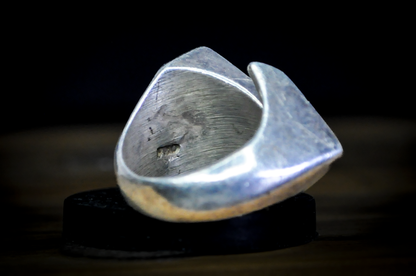 Bell Trading Post Extremely Unique Split Triangle Mosaic Turquoise Ring - Size 10 - Tested Sterling Silver - Authentic Native American Jewelry