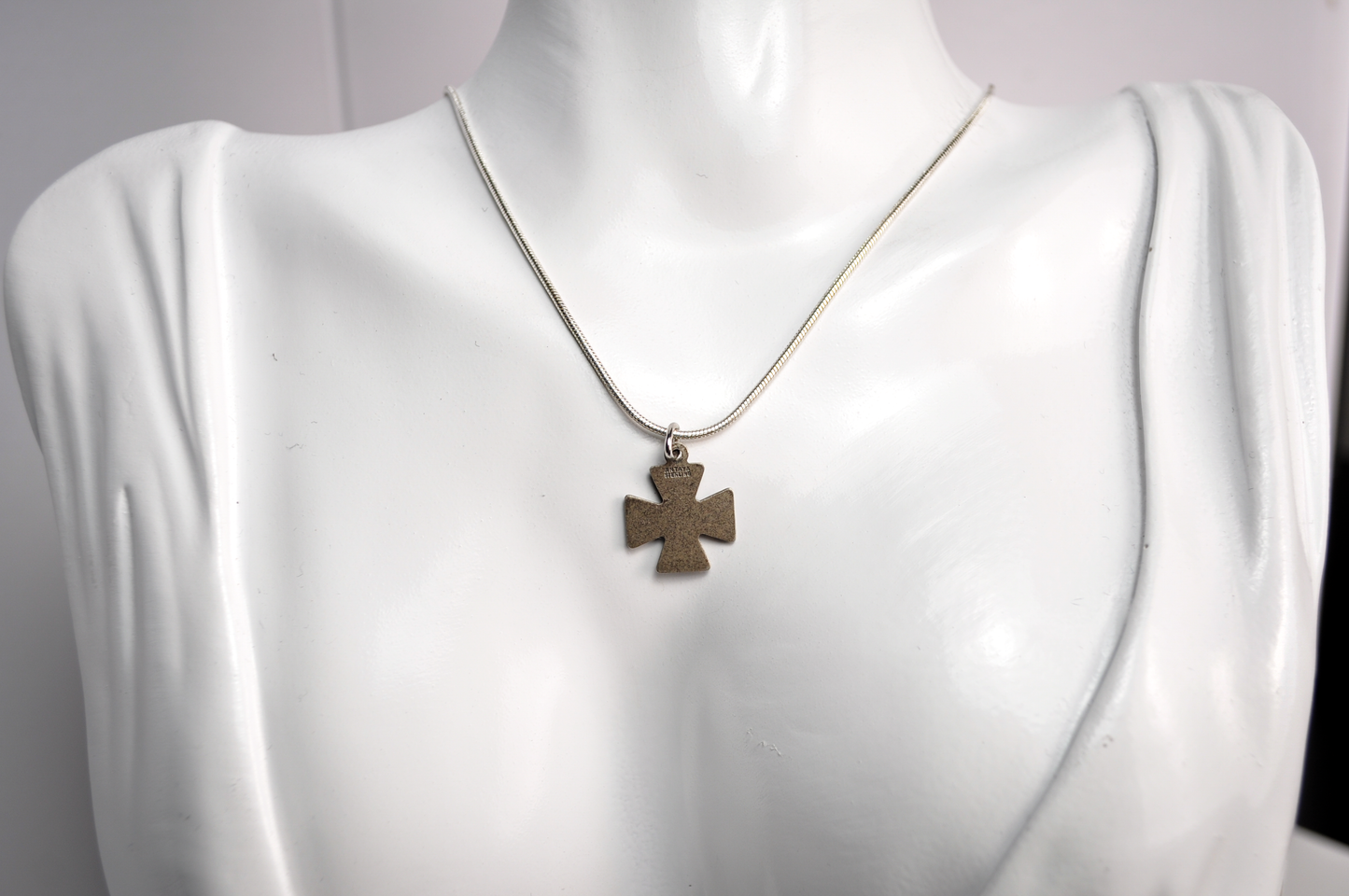 Vintage Chi Rho & Alpha Omega Maltese Cross Pendant - Stamped and Tested Sterling Silver - Religious Jewelry