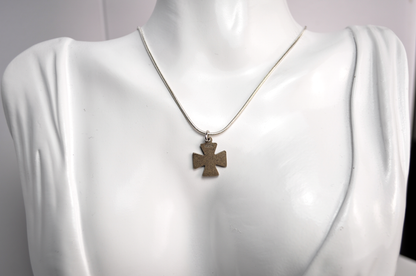 Vintage Chi Rho & Alpha Omega Maltese Cross Pendant - Stamped and Tested Sterling Silver - Religious Jewelry