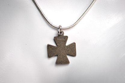 Vintage Chi Rho & Alpha Omega Maltese Cross Pendant - Stamped and Tested Sterling Silver - Religious Jewelry