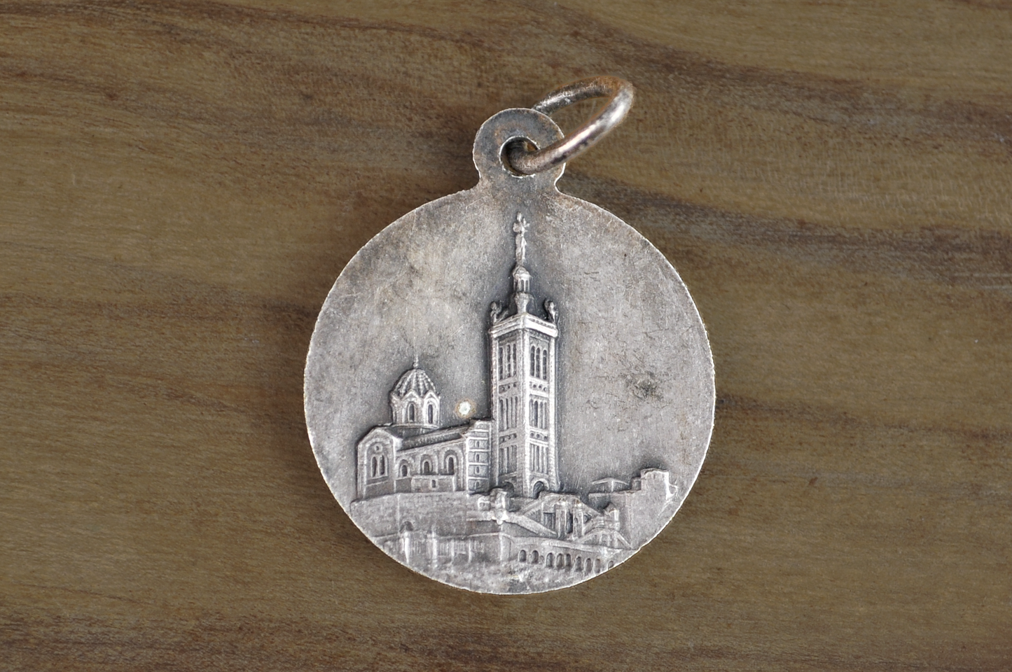 Vintage French Notre-Dame de la Garde Mary and Baby Jesus Pendant - French Religious Medal - Notre-Dame Charm