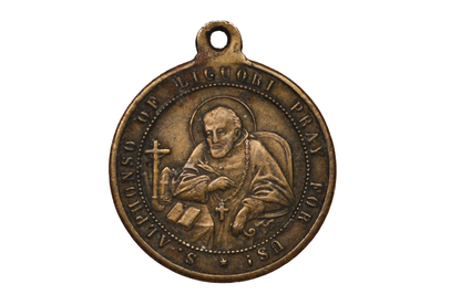 Vintage Virgin Mary St Alphonsus Liguori Pendant - Our Lady of Perpetual Help - Our Lady Charm