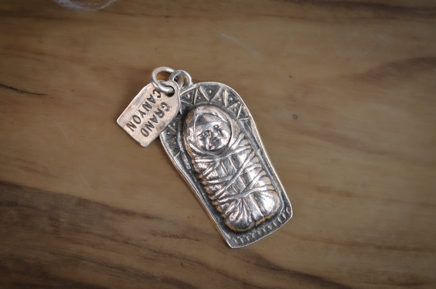 Southwest Native American Papoose/Cradleboard Charm - Stamped and Tested Sterling Silver - Grand Canyon Souvenir