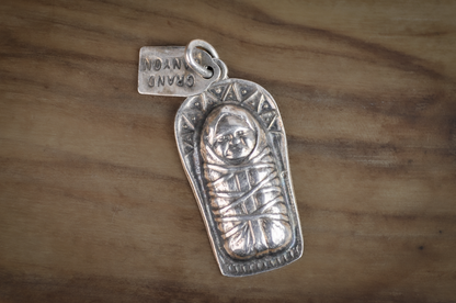 Southwest Native American Papoose/Cradleboard Charm - Stamped and Tested Sterling Silver - Grand Canyon Souvenir