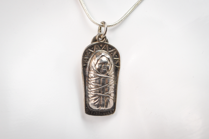 Southwest Native American Papoose/Cradleboard Charm - Stamped and Tested Sterling Silver - Grand Canyon Souvenir