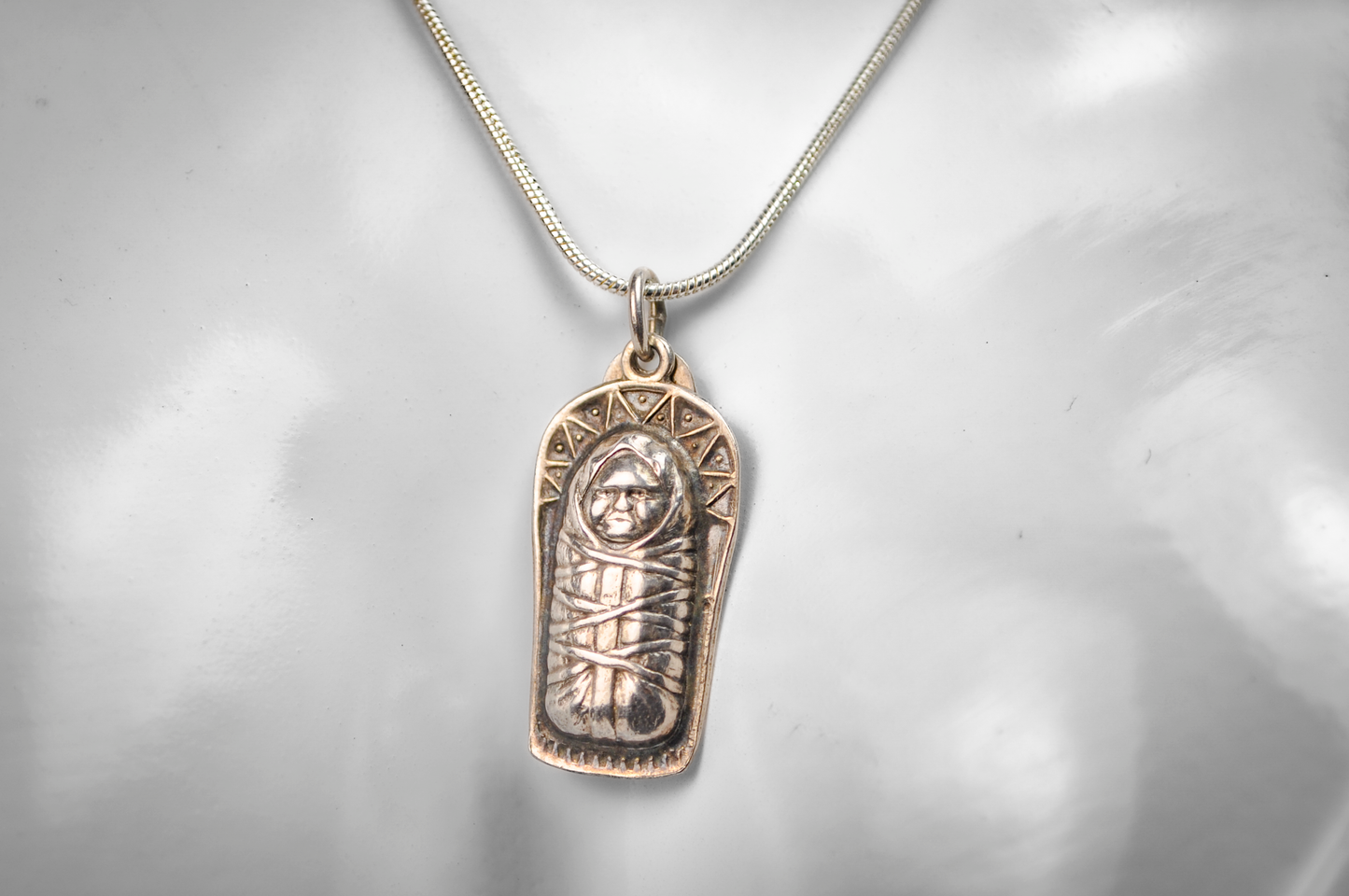Southwest Native American Papoose/Cradleboard Charm - Stamped and Tested Sterling Silver - Grand Canyon Souvenir