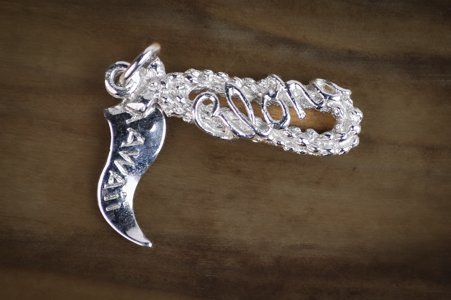 Aloha Hawaii Lei Charm - Stamped and Tested Sterling Silver - Island Charm