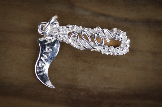 Aloha Hawaii Lei Charm - Stamped and Tested Sterling Silver - Island Charm