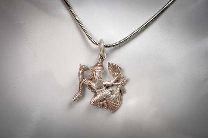 Vintage Siam Sterling Silver Thai Goddess Dancer Charm Pendant - Sterling Silver 925 Thai Dancer Pendant Vintage Siam Jewelry Charm