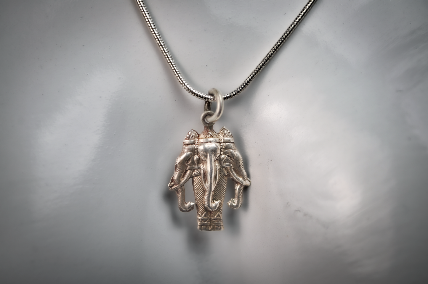 Vintage Siam Sterling Silver Thai/Hindu Deity Erawan Charm Pendant - Tested Sterling Silver - Hindu Mythological Charm